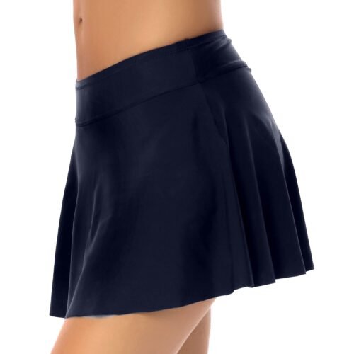 European and American Women's Solid - Color Simple Swimwear Set: Swim Trunks & Swim Skirt（ DS32）