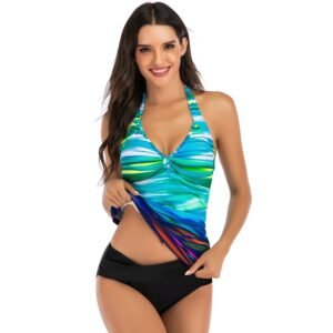 Sexy Gradient - Printed Halter Bikini Set for Women - Amazon - Style Swimwear（ DS12A）