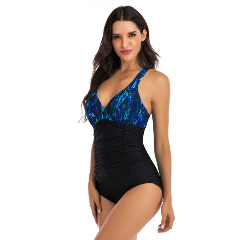 In - Stock European and American One - Piece Swimsuit for Women - Half - Body Floral Print, Sexy and Conservative Design（ HS18110A）