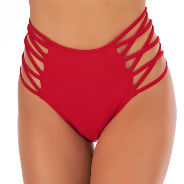 Women's High - Waisted Swim Trunks - Sexy, Hip - Lifting, Solid - Color, Pleated Design（ DS5001） - 图片 2