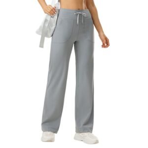 Women's Ice Silk Thin - Style Sun - Protective Sports Wide - Leg Pants - Summer Quick - Dry, Loose, Casual, Drapey Fitness and Running Pants（ ENY339）