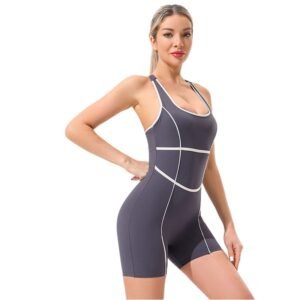 Women's One - Piece Yoga Suit with Built - in Bra for Summer - Tight - Fitting, Racerback, Quick - Dry Fitness Wear（ ENY308）