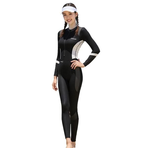 Women's Conservative Long - Sleeve Sun - Protective One - Piece Quick - Dry Swimming Suit