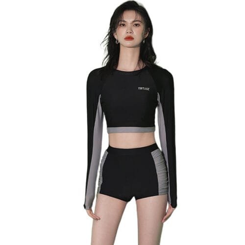 Wholesale Women's Long - Sleeve Two - Piece Swimsuit: Conservative, Slimming & Spa - Ready（ 5656）