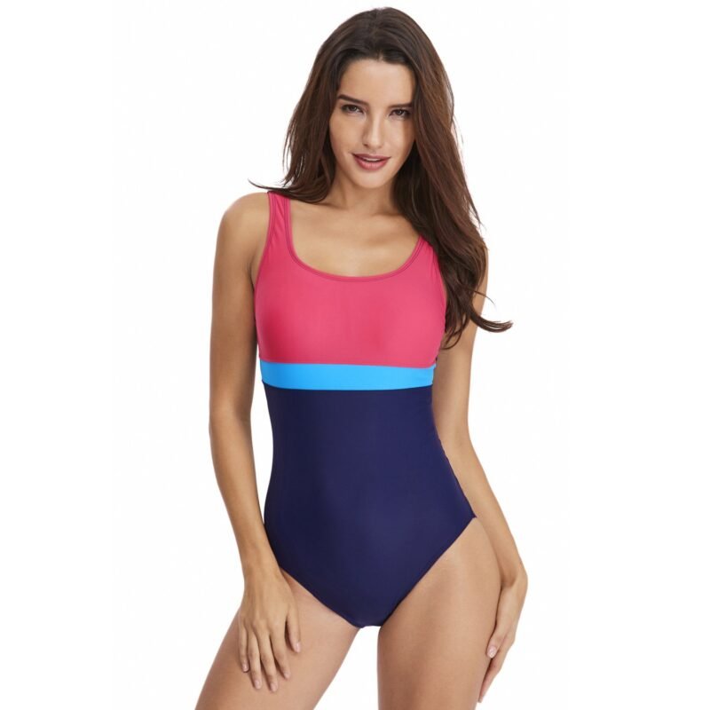 Women's European & American Sexy One - Piece Swimsuit - Sporty Color - Block Triangle Swimwear（ HS18111）