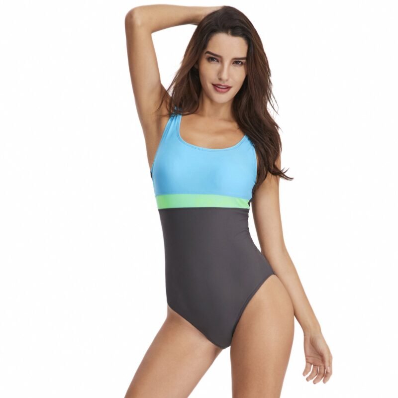 Women's European & American Sexy One - Piece Swimsuit - Sporty Color - Block Triangle Swimwear（ HS18111）
