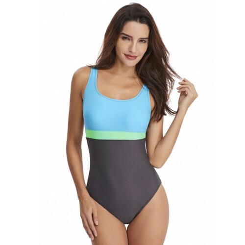 Women's European & American Sexy One - Piece Swimsuit - Sporty Color - Block Triangle Swimwear（ HS18111）