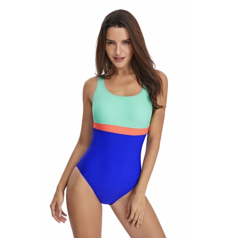 Women's European & American Sexy One - Piece Swimsuit - Sporty Color - Block Triangle Swimwear（ HS18111）