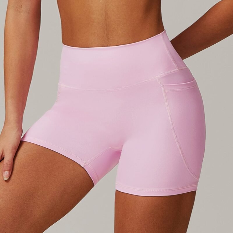 Quick - Dry Naked - Feel High - Waisted Slim - Fit Yoga Shorts with Pockets for Women（6425）