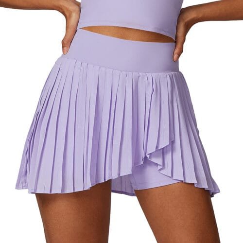 Women's Pleated Athletic Skort - 2-in-1 Quick-Dry Workout Skirt with Shorts for Tennis & Gym (8600)