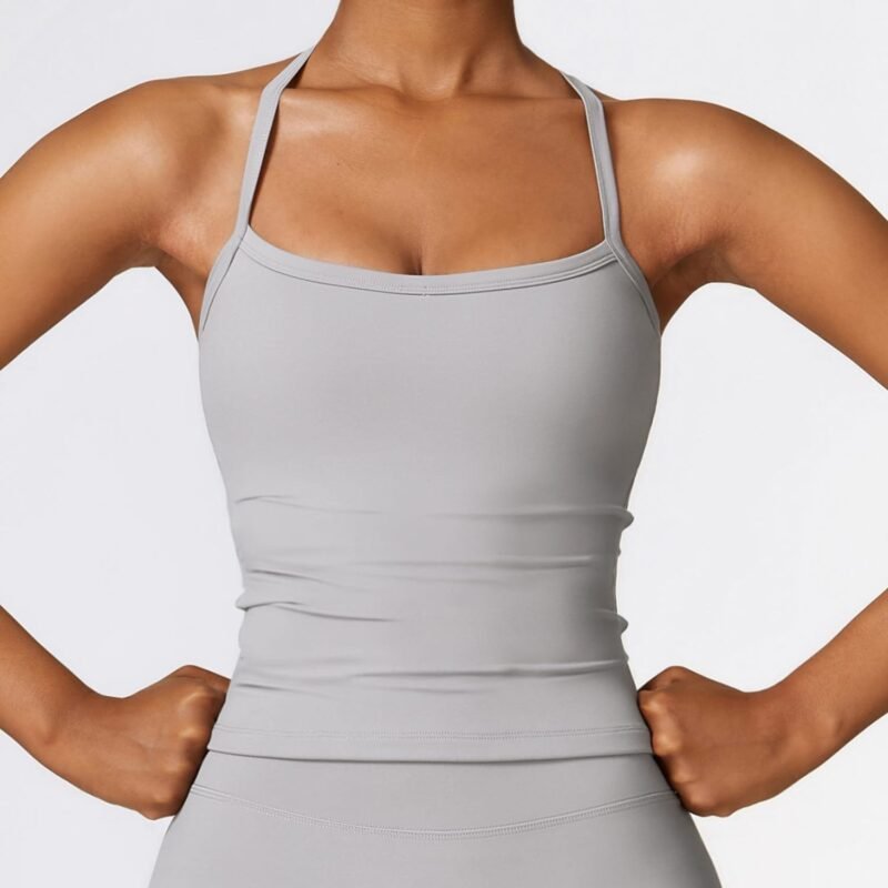 Winter Fleece - Lined Backless Yoga Tank Top for Women (8519)