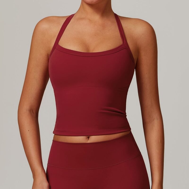 Winter Fleece - Lined Backless Yoga Tank Top for Women (8519)