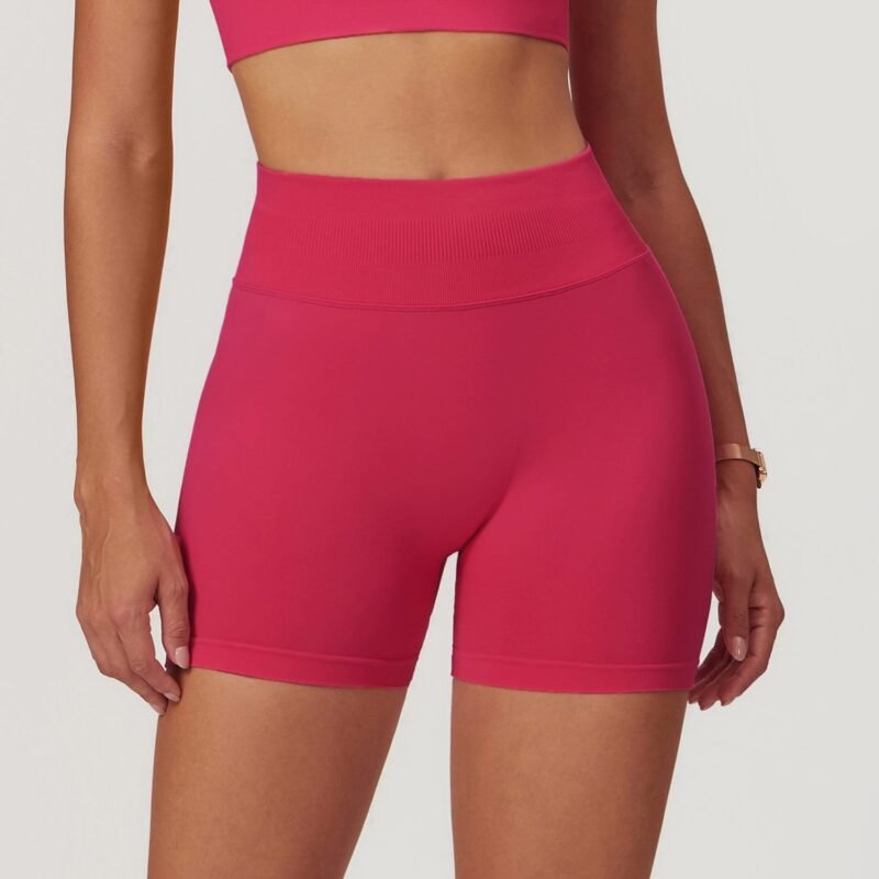 European and American - Style Seamless High - Waisted Yoga Shorts for Women - Slim - Fit, Butt - Lifting,（7655）