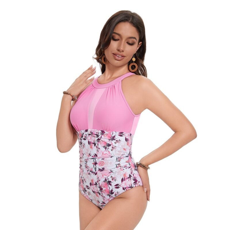 Women's European & American Solid - Color Halter One - Piece Swimsuit - Triangle Style Swimwear（ DS109）