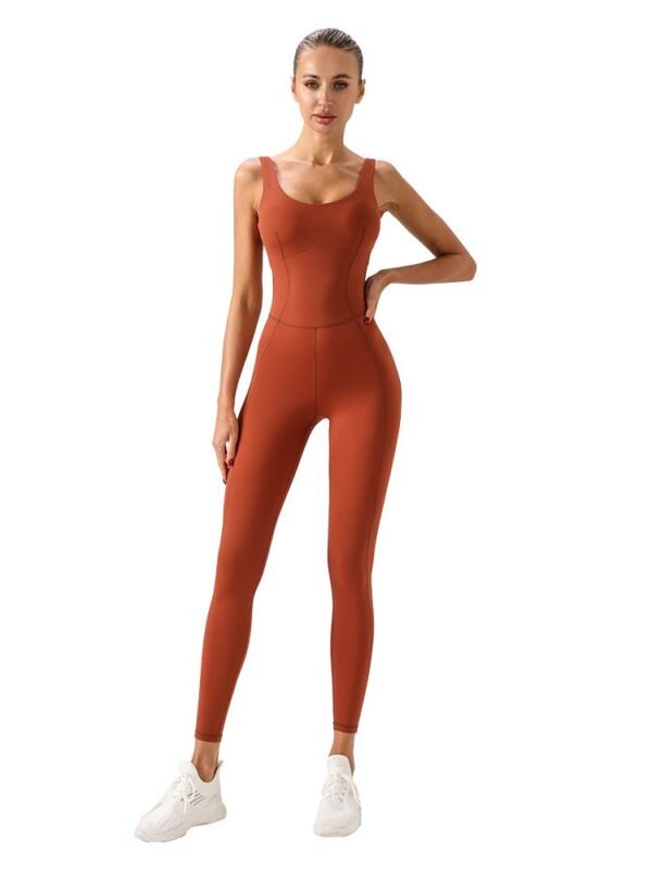 Wholesale Women's Spring & Summer One - Piece Yoga Set with Built - in Bra: High - End Fitness & Outdoor Activewear（ ENY250） - 图片 6