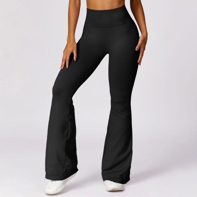 European and American - Style Wide - Leg Slim - Fit Seamless Butt - Lifting Yoga Flared Pants - Tummy - Control, High - Waisted, Ideal for Casual and Sports （7502）