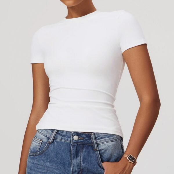 Women's Quick-Dry Short-Sleeve Yoga T-Shirt for Spring: Ideal for Running, Fitness & Outdoor Activities（8455） - 图片 5