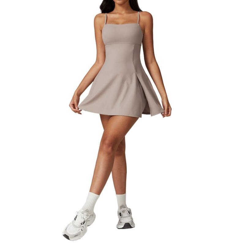 Anti - Peek Sports Dress with Built - in Bra Pads - Breathable, Ideal for Outdoor Golf, Yoga and Tennis（8676）
