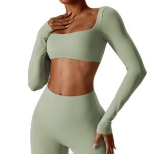 Naked Feel Fitness Shirt - Tight Fit Long Sleeve Top for Yoga, Dance & Outdoor Sports（8232）
