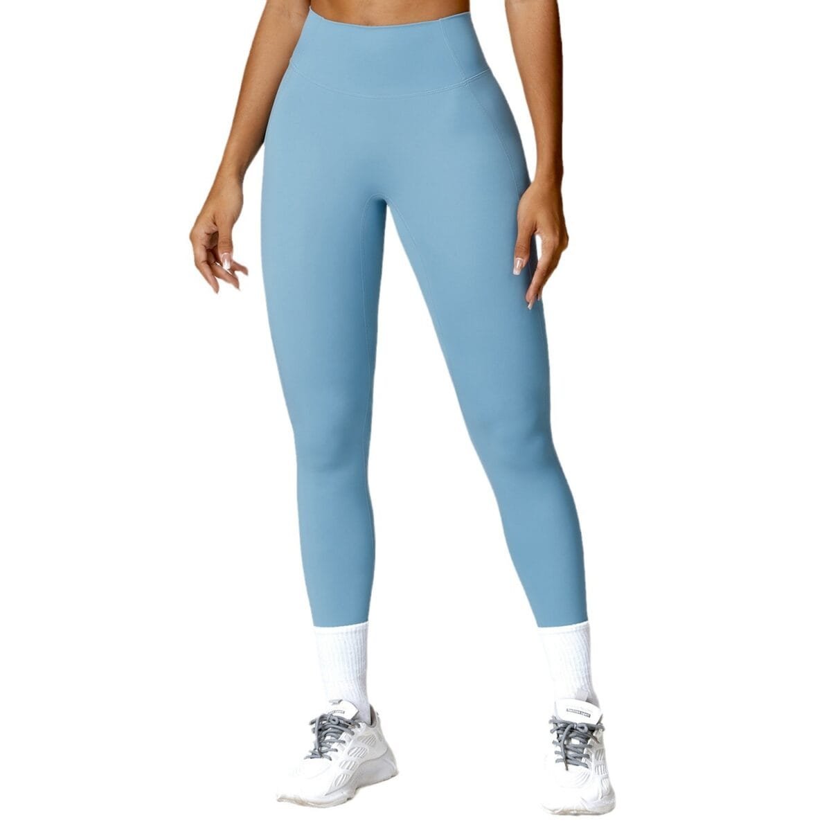 Women's Quick-Dry Nylon Leggings - Naked Feel High-Waist Fitness Pants for All-Season Wear （8503）