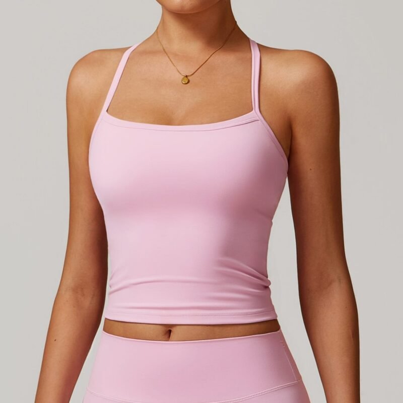 Winter Fleece - Lined Backless Yoga Tank Top for Women (8519)