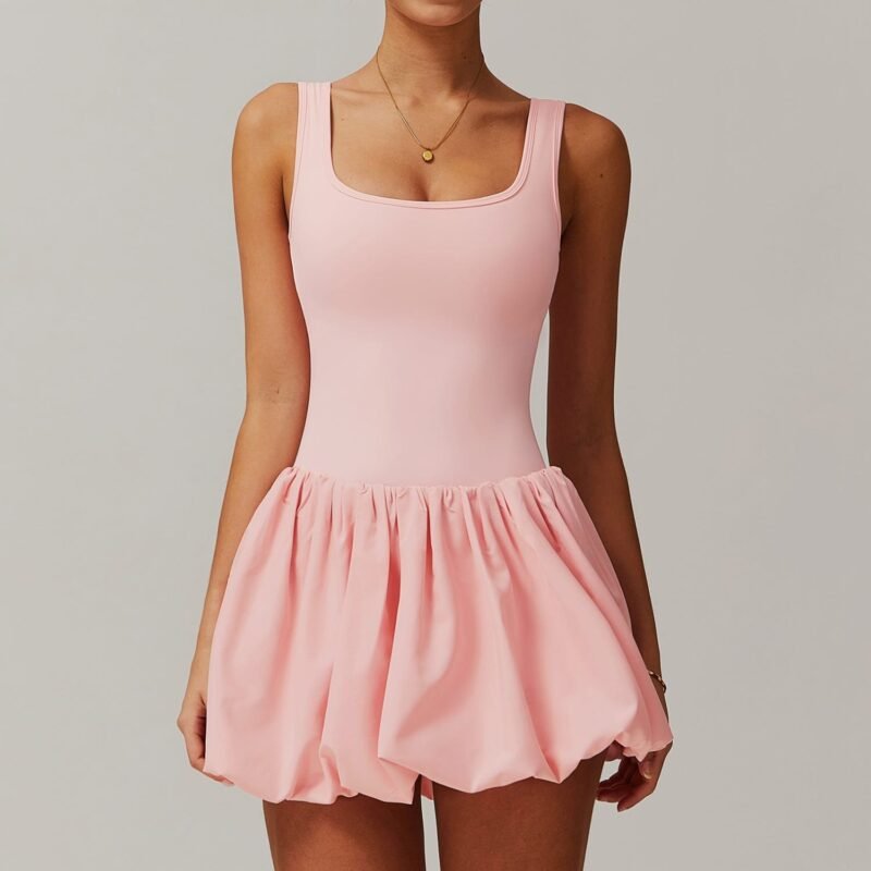 Naked - Feeling Faux Two - Piece Sports Dress for Women - Anti - Peek, Ideal for Outdoor Running, Fitness, and Tennis （4001）