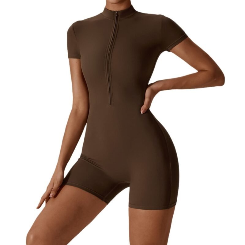 Women's Zippered Yoga Romper | Lightweight Summer Activewear for Sports（8294）