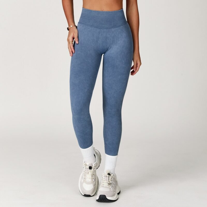 Women's Seamless Stone - Washed Yoga Pants: High - Waisted, Hip - Lifting, Tight - Fit Long Trousers for Running & Fitness 5064