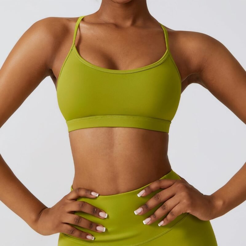 Strappy Back - Exposing Fitness and Yoga Bra - Ideal for Outdoor Running, with Naked - Feel and Quick - Dry Features（8347）