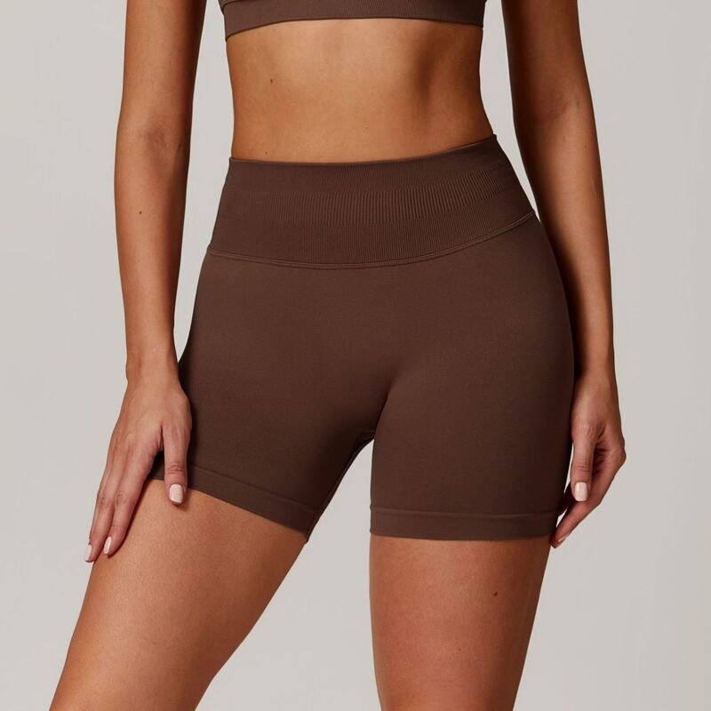 European and American - Style Seamless High - Waisted Yoga Shorts for Women - Slim - Fit, Butt - Lifting,（7655）
