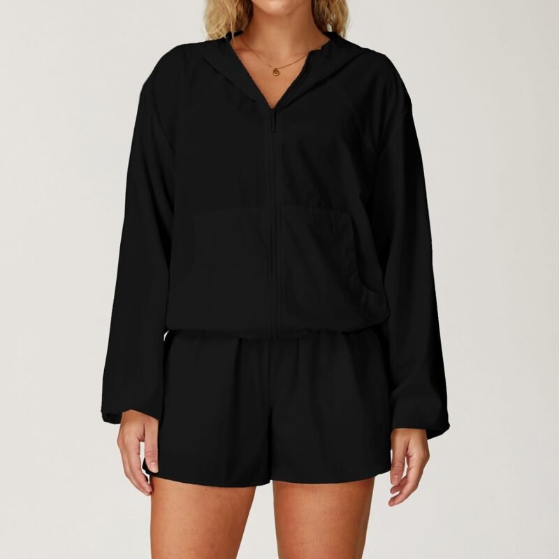 Women's Sports Sun - Protective Jacket: Cool - Feeling, Breathable, Hooded, Zippered, UV - Resistant Sun - Protective Coat 3043