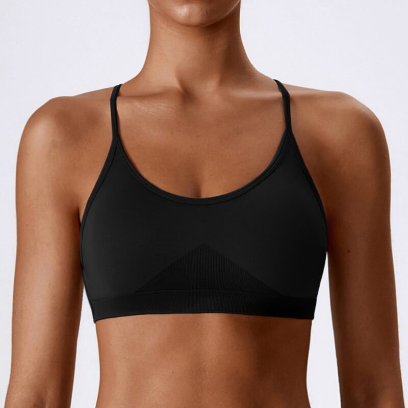 Women's European & American Seamless Yoga Bra: Quick - Dry, Tight - Fit Sports Top with Halter Neck & Racerback for Running & Fitness 7137