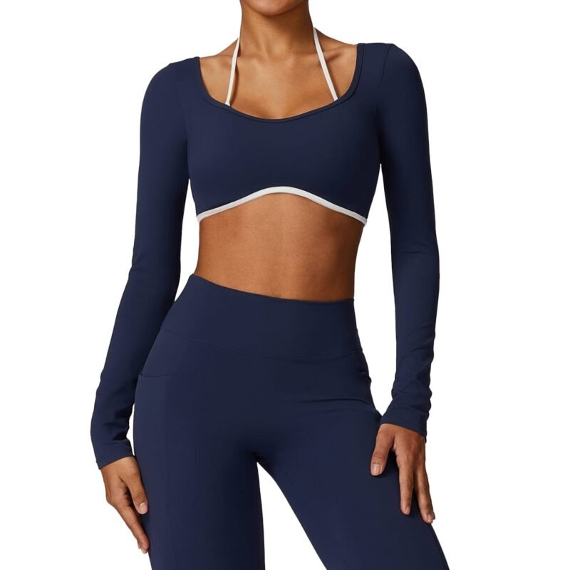 Naked - Feeling, Slimming, Quick - Dry Back - Exposing Yoga T - shirt - Long - Sleeved （8605）
