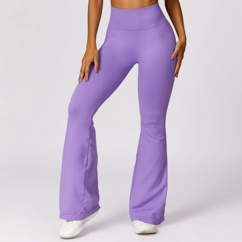 European and American - Style Wide - Leg Slim - Fit Seamless Butt - Lifting Yoga Flared Pants - Tummy - Control, High - Waisted, Ideal for Casual and Sports （7502）