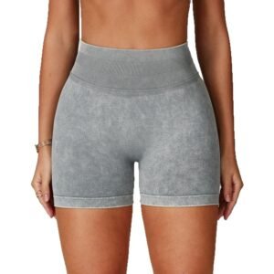 Women's Quick-Dry Seamless Shorts - Sand-Washed Nylon Fitness Shorts for All-Season Wear 5064