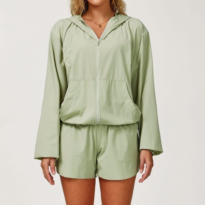 Women's Sports Sun - Protective Jacket: Cool - Feeling, Breathable, Hooded, Zippered, UV - Resistant Sun - Protective Coat 3043