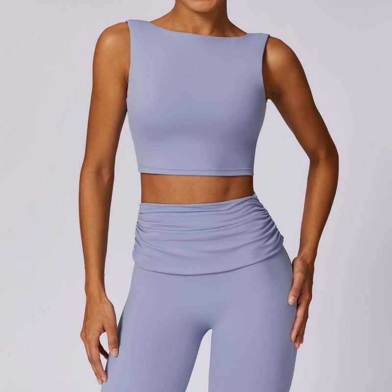 Shock - Absorbing Back - Exposing Yoga Tank Top for Women - High - Intensity Push - Up, Quick - Dry, Ideal for Running and Fitness（8516）