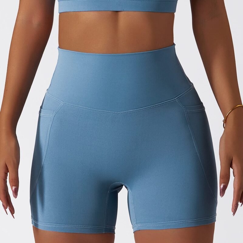 Quick - Dry Naked - Feel High - Waisted Slim - Fit Yoga Shorts with Pockets for Women（6425）