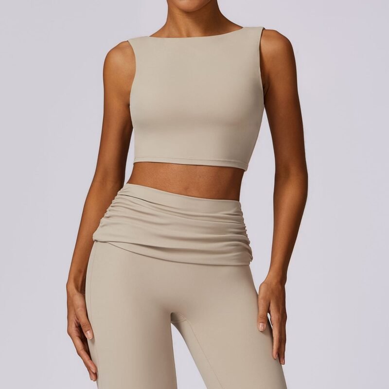 Shock - Absorbing Back - Exposing Yoga Tank Top for Women - High - Intensity Push - Up, Quick - Dry, Ideal for Running and Fitness（8516）