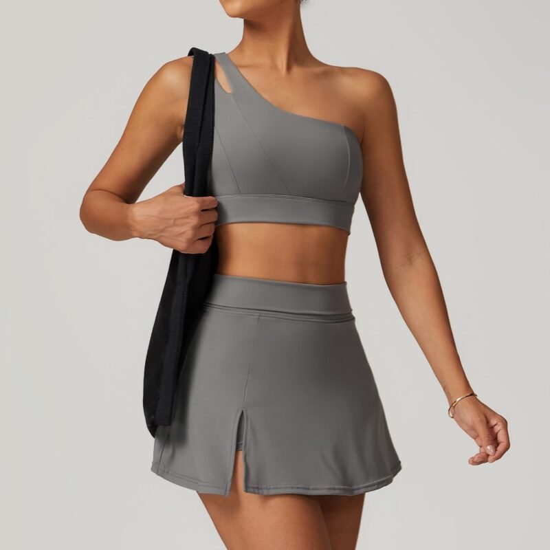European and American - Style One - Shoulder Sports Bra Yoga Set - Quick - Dry,（6358）