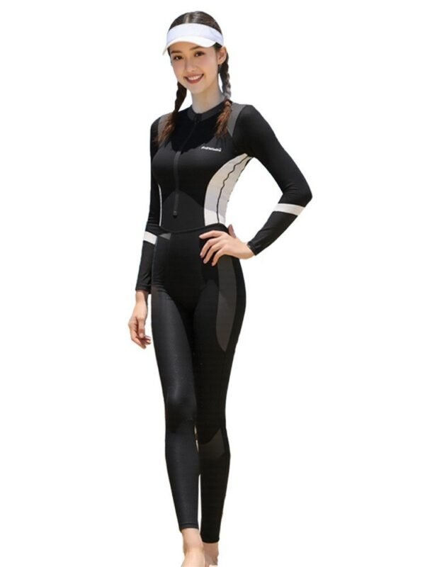Women's Conservative Long - Sleeve Sun - Protective One - Piece Quick - Dry Swimming Suit - 图片 5