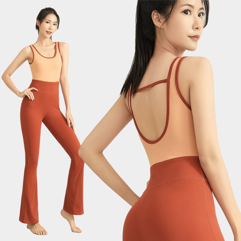 Women's Micro - Flare One - Piece Yoga Set: Elevate Your Fitness Style( ENY251) - 图片 2