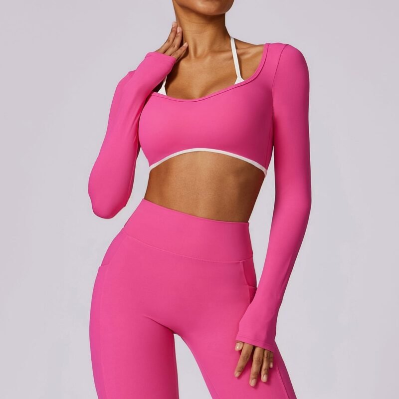 Naked - Feeling, Slimming, Quick - Dry Back - Exposing Yoga T - shirt - Long - Sleeved （8605）