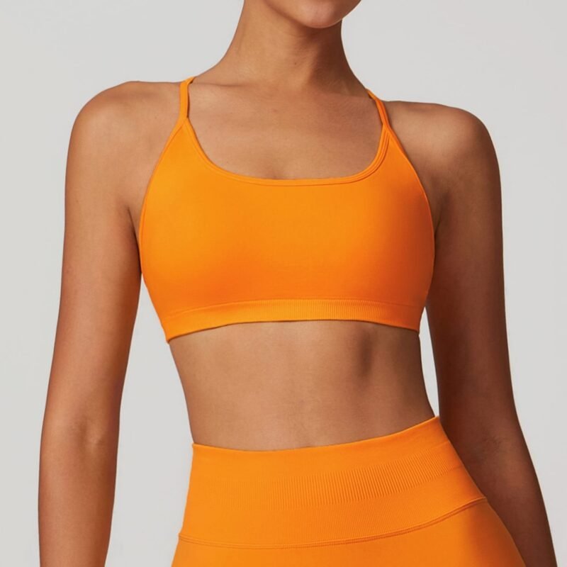 Seamless Cross - Back Yoga Bra - Quick - Dry Sports Top with Premium Appeal for Spring（7655）