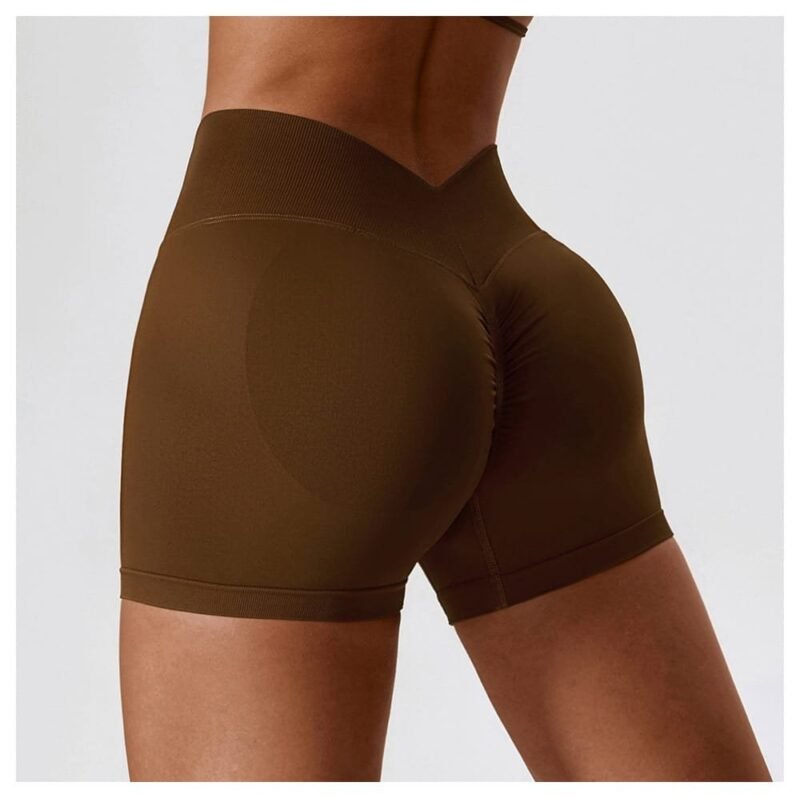 European and American - Style Seamless High - Waisted Yoga Shorts - Tummy - Control, Butt - Lifting,  （7137）
