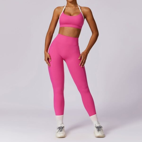 Cloud-Feel Tight Yoga Set - Women's Long-Sleeve Top & Pants for Spring Fitness 8605 - 图片 3