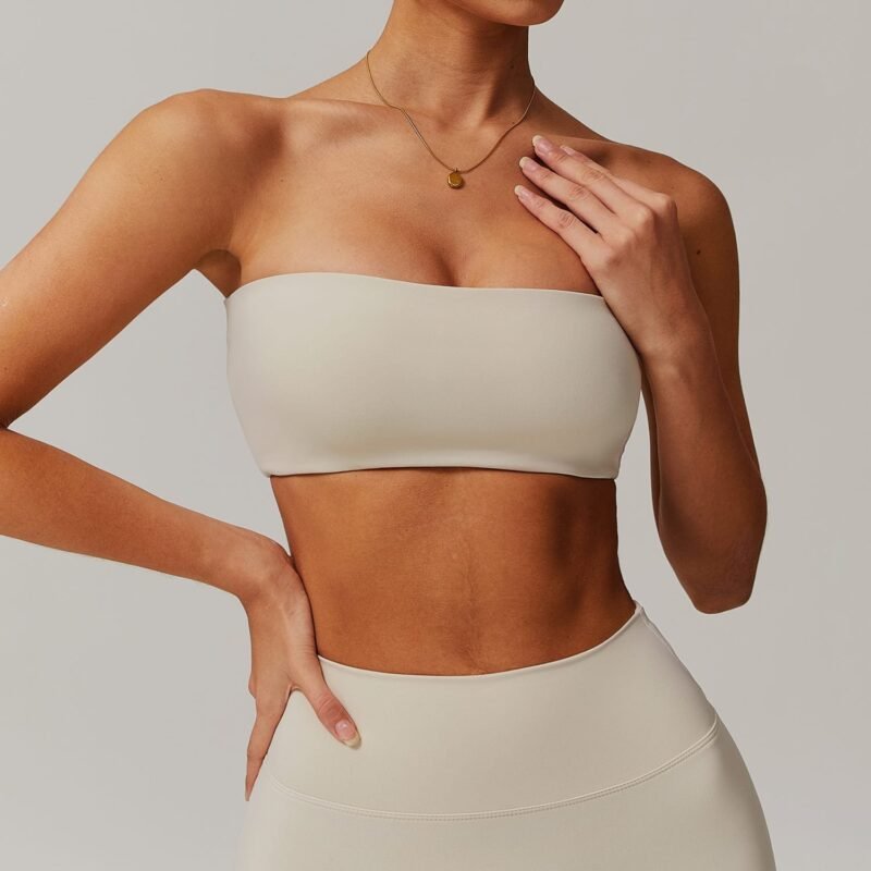 One - Piece Naked - Feel Sports Bra - Anti - Peek, Ideal as Innerwear for Fitness and Yoga （8075）