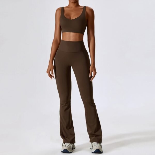 Autumn Shockproof Bare-Feel Yoga Set - Quick-Dry Tight Fitness Wear for Women (TZ8232) - 图片 8