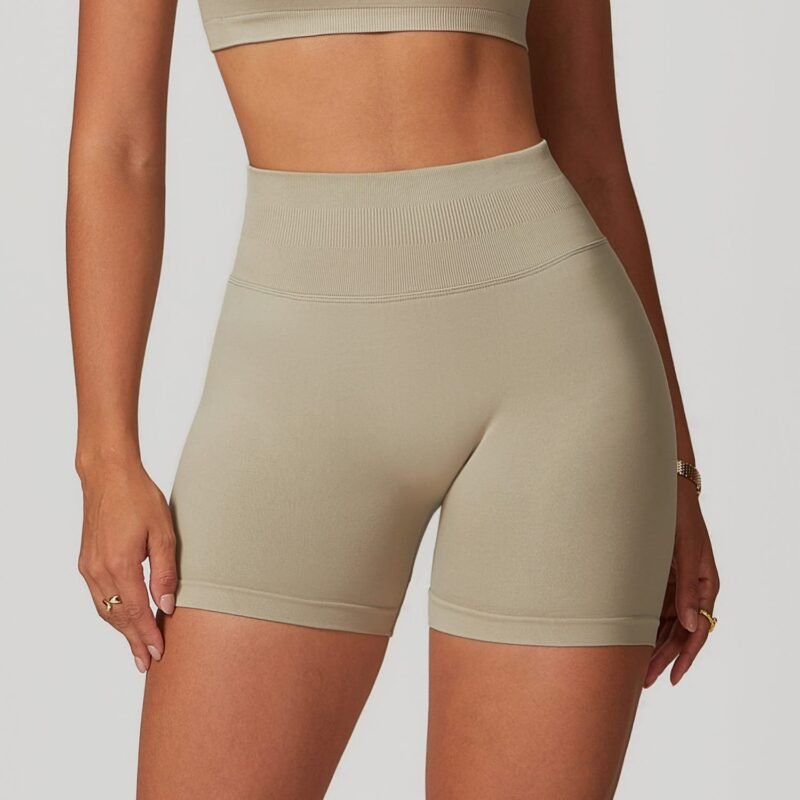 European and American - Style Seamless High - Waisted Yoga Shorts for Women - Slim - Fit, Butt - Lifting,（7655）