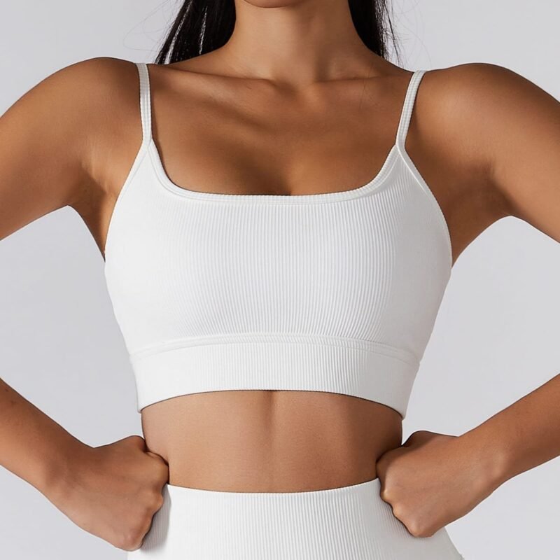 New - Style Back - Exposing Sports Bra - Threaded, Ideal for Yoga, Running and Fitness, European and American - Style Strappy Yoga Wear for Women（6256）